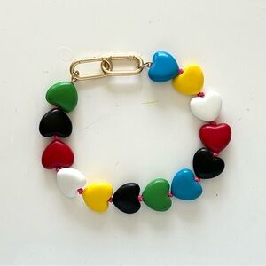 Clare V. Heart Collar colorful resin